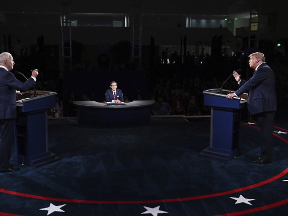 La plupart des spectateurs se sont dits agacés par le débat chaotique entre Donald Trump et Joe Biden. © KEYSTONE/AP/Olivier Douliery