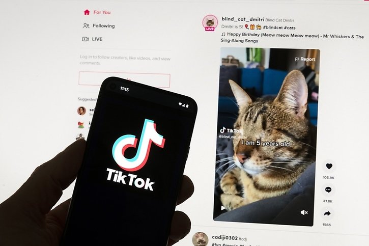 TikTok dispose du "programme de récompenses", qui permet aux utilisateurs de gagner des points en effectuant certaines "tâches" sur le réseau social, telles que regarder des vidéos. (archives) © KEYSTONE/AP/MICHAEL DWYER