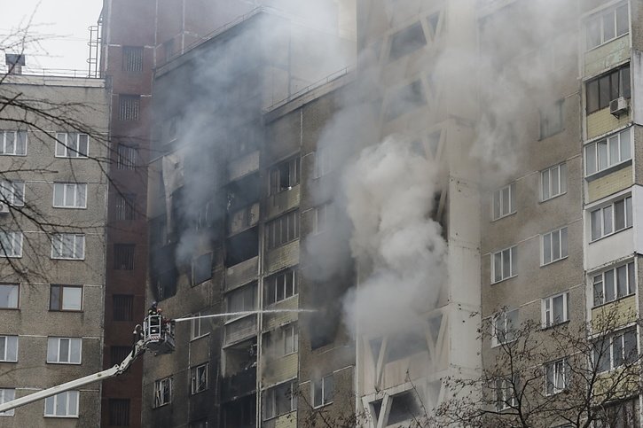 Kiev sous le feu russe lundi (archives). © KEYSTONE/EPA/SERGEY DOLZHENKO