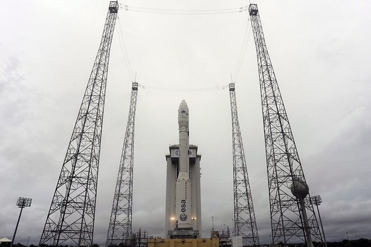 La fusée italienne Vega, en service depuis 2012, doit être remplacée par une nouvelle version, Vega C (archives). © KEYSTONE/EPA/ESA / M. PEDOUSSAUT / HANDOUT